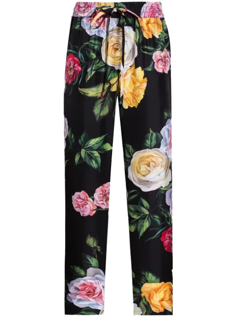 Dolce & Gabbana floral-print trousers Black FTC11TIS1XJ