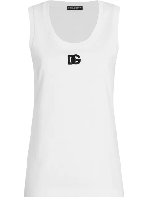 Dolce & Gabbana DG logo tank top White F8M64ZGDCYD