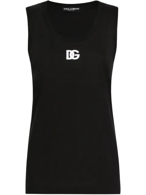 Dolce & Gabbana DG logo tank top Black F8M64ZGDCYD