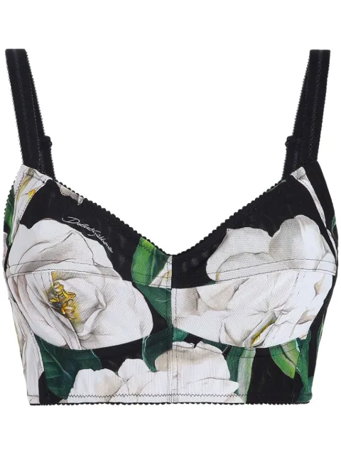 Dolce & Gabbana printed bustier top Black F7T18TFSSK2