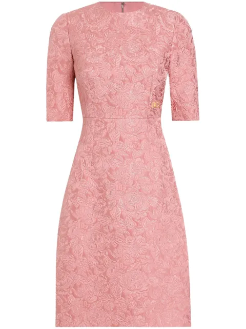 Dolce & Gabbana DNA floral-jacquard midi dress Pink F6ARLTHJMQK