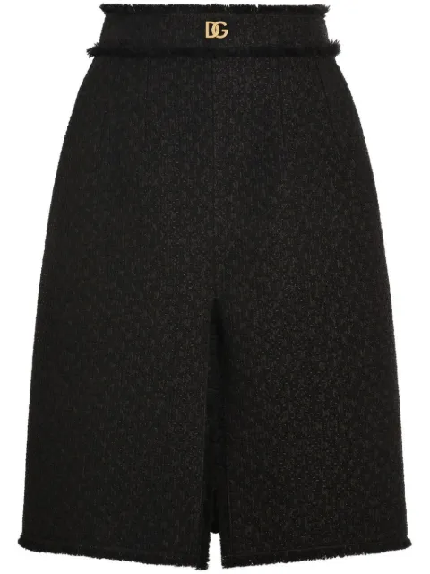 Dolce & Gabbana DNA tweed midi skirt Black F4C2DTGDCLW