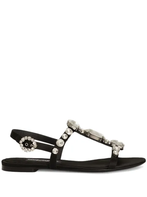 Dolce & Gabbana crystal-embellished satin sandals Black CQ0601A9T43
