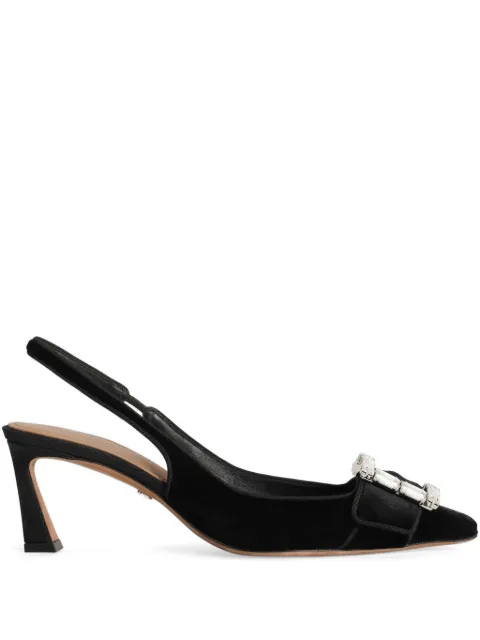 Dolce & Gabbana crystal-buckle slingback pumps Black CG0858A9S20