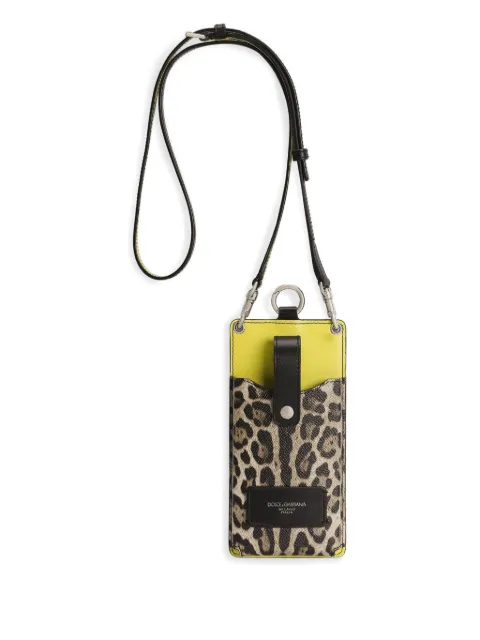 Dolce & Gabbana Dauphine leopard-print phone holder Black BP3345A6N68
