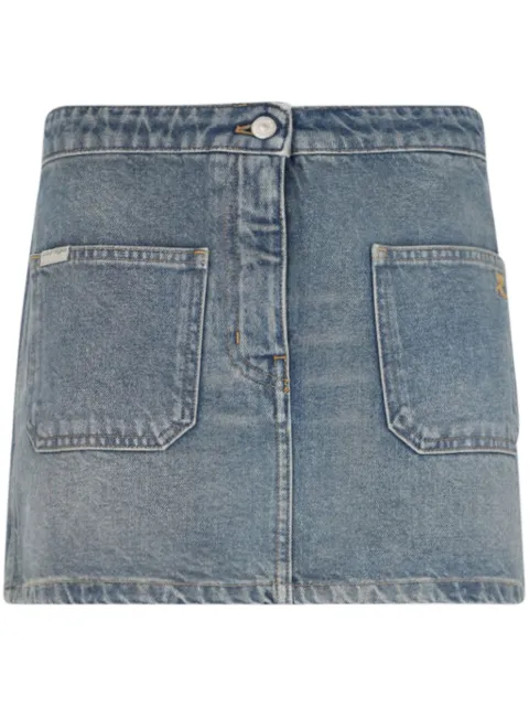 Courrèges logo-embroidered mini skirt Blue 324DJU191DE0033