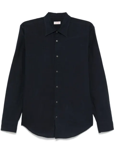 FURSAC linen swallow-collar shirt Blue FHPCH00239D030