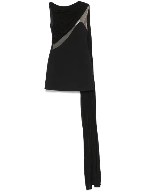David Koma tulle-insert draped mini dress Black AW24DK27D