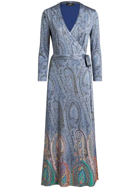 ETRO paisley wrap dress Blue WRHA030299IPD09