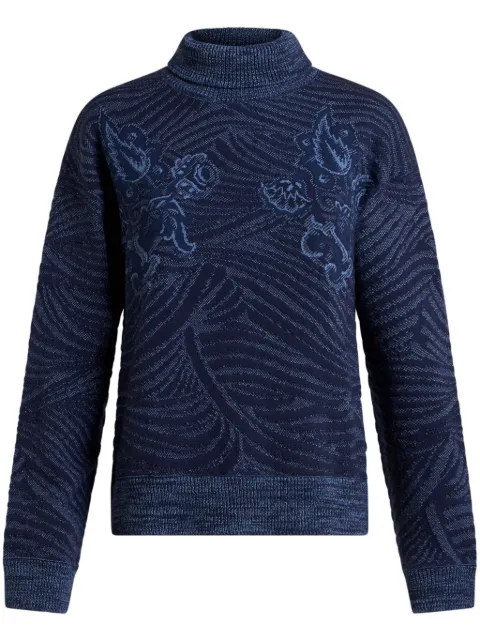 ETRO jacquard turtleneck sweater Blue WRKE0227AV547