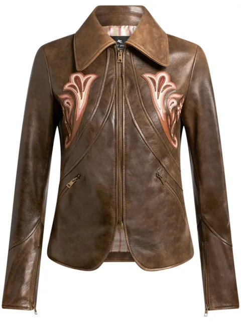 ETRO leather blazer Brown WROA0012AP284