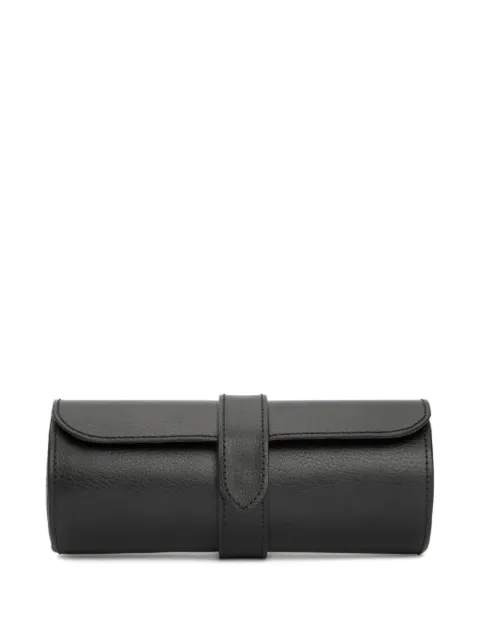 WOLF leather watch roll box Black 305002