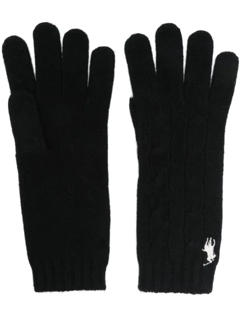 Polo Ralph Lauren cable-knit gloves Black 455956295009