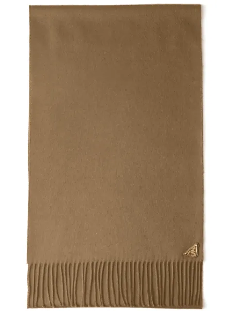 Prada enamel triangle-logo scarf Brown 1FS0652COP