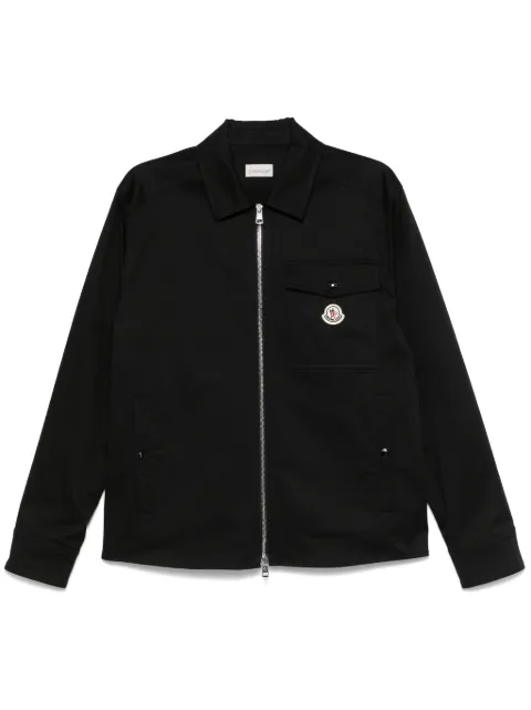 Moncler zip-up gabardine shirt jacket Black L10912F0002357448