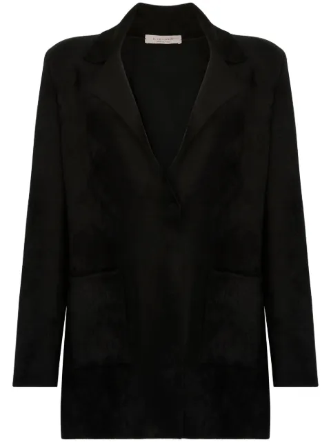 D.Exterior single-breasted blazer Black 59589