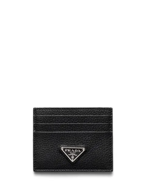 Prada enamel triangle-logo card holder Black 2MC0252E54