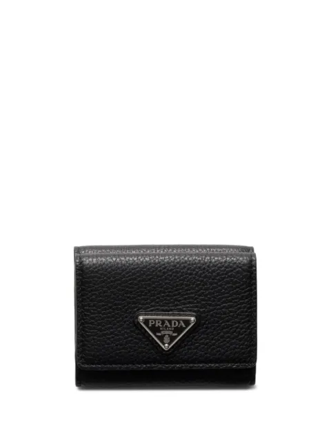 Prada small enamel triangle-logo wallet Black 2MH0422E54