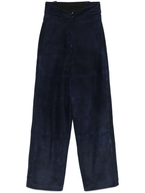 Gianfranco Ferré Pre-Owned 1990s suede trousers Blue GFFE600KC