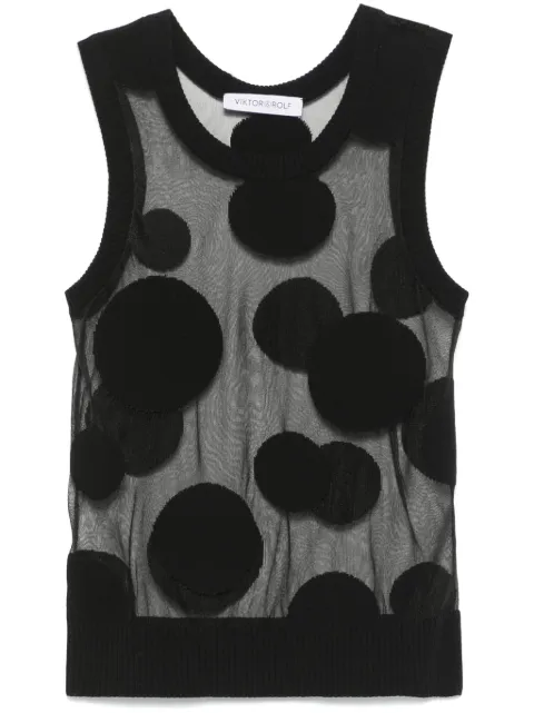 Viktor & Rolf polka-dot tank top Black EK0123199225
