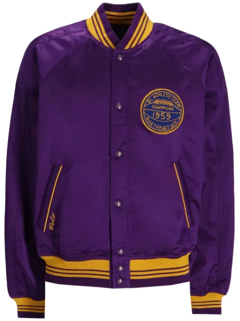 Polo Ralph Lauren stripe-detailing bomber jacket Purple 710949942001
