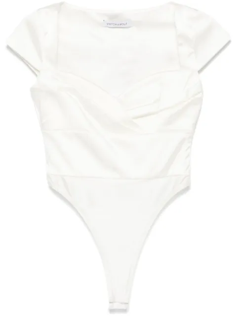 Viktor & Rolf sweetheart pleat-detailing bodysuit White TT0602211225