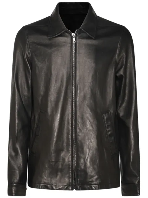Rick Owens zip-up leather jacket Black RU02D6766LNV