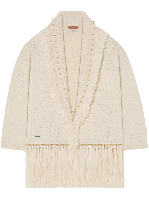 Alanui Jasmine cardigan White LWHB064R25KNI00H0300