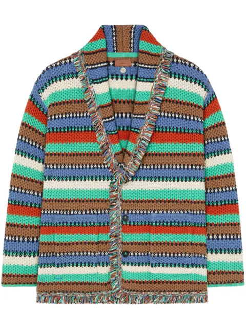 Alanui Sunny Stripes cardigan Green LMHB038R25KNI002516D