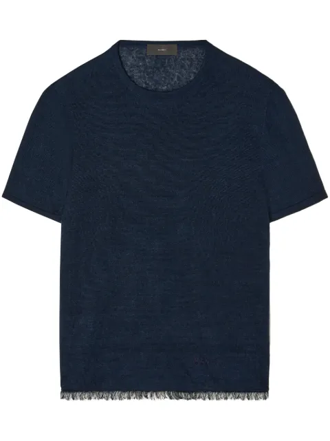 Alanui linen T-shirt Blue LMHW002R25KNI0014646