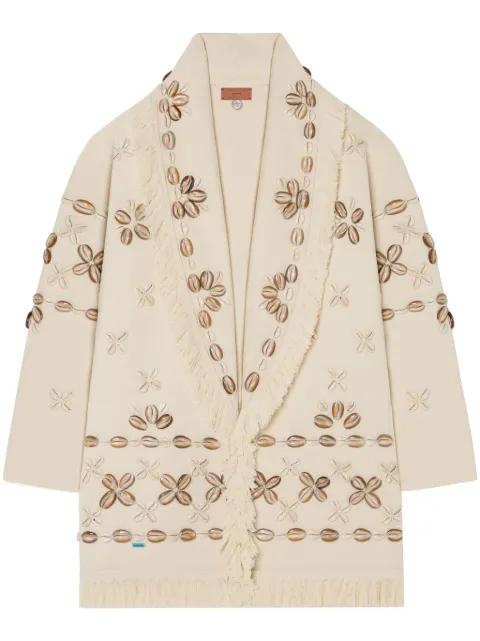 Alanui Ocean Dream single-breasted coat Neutrals LWHB064R25KNI00E03OF
