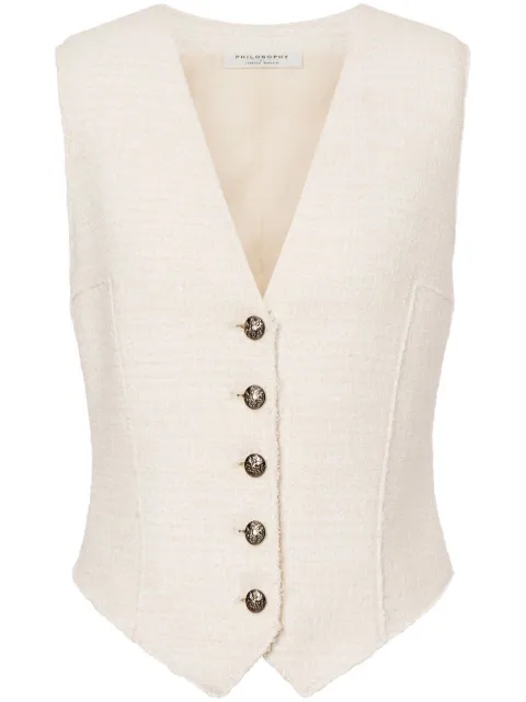 Philosophy Di Lorenzo Serafini V-neck raw-cut waistcoat Neutrals A10020724