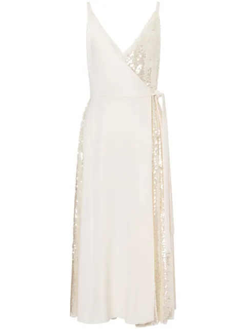 Philosophy Di Lorenzo Serafini sequinned wrap dress Neutrals AEF251G04230725