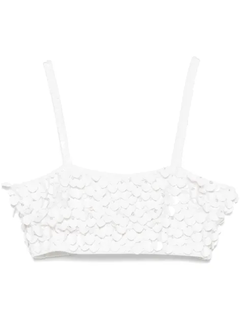 P.A.R.O.S.H. paillette-embellished top White GENIALD311650
