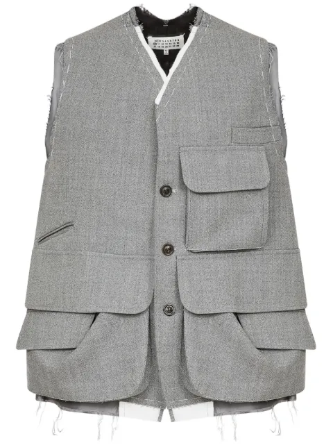 Maison Margiela cargo wool vest Grey S50FB0109M35414
