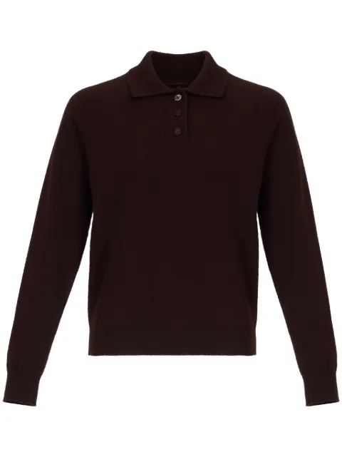 Maison Margiela polo collar ribbed knit top Brown S51GL0053M13090