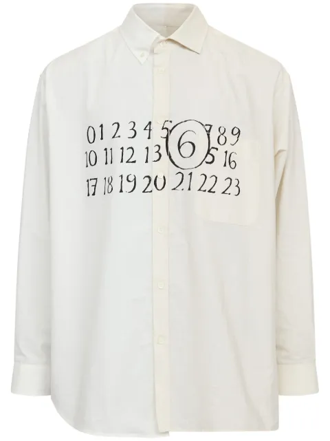 MM6 Maison Margiela asymmetric cotton shirt Neutrals SH0DT0025MTN041