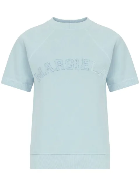 Maison Margiela logo-print cotton sweatshirt Blue S51GU0136M25016