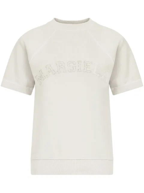 Maison Margiela logo-print cotton sweatshirt Neutrals S51GU0136M25016