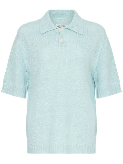 Maison Margiela short-sleeve hemp polo top Blue S51GL0055M13099