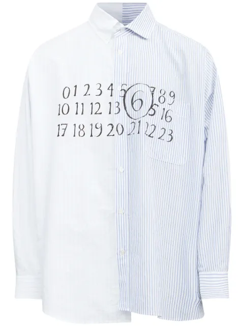 MM6 Maison Margiela asymmetric cotton shirt White SH0DT0025MTN043