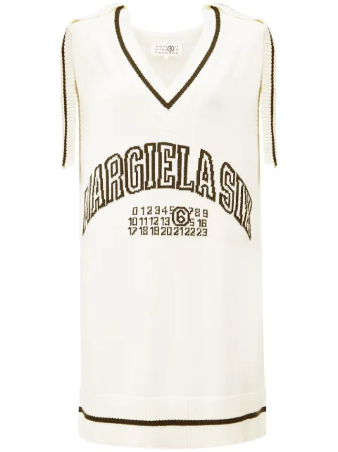 MM6 Maison Margiela logo-jacquard knit dress White S52DA0060M13085