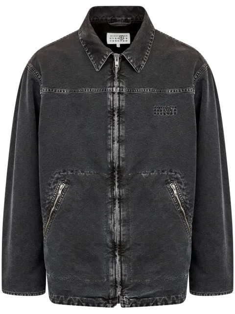 MM6 Maison Margiela numbers-motif denim jacket Black SH0AM0041M35249
