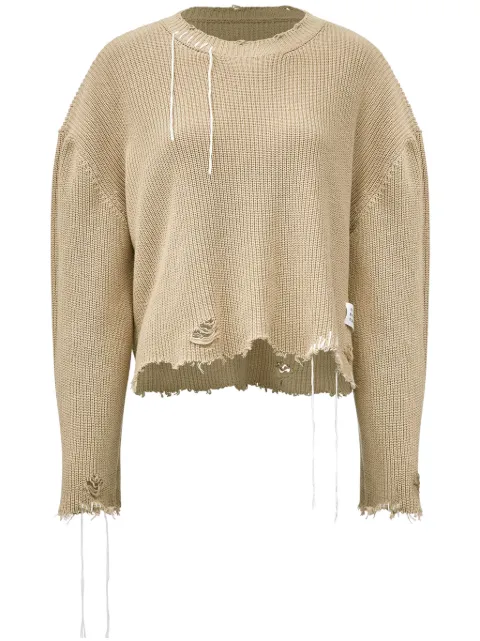 Maison Margiela distressed knitted jumper Neutrals S52HL0036M13089