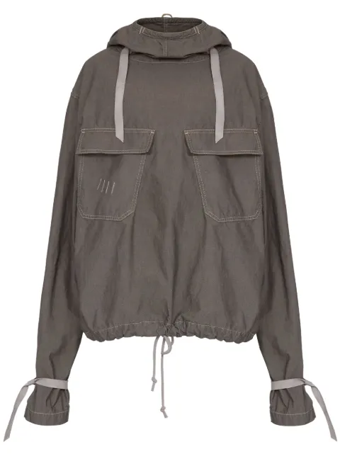 Maison Margiela hooded drawstring-waist denim jacket Grey S51AM0499M35299