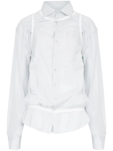 Maison Margiela four stitch-logo cotton shirt Blue S51DT0019M35397