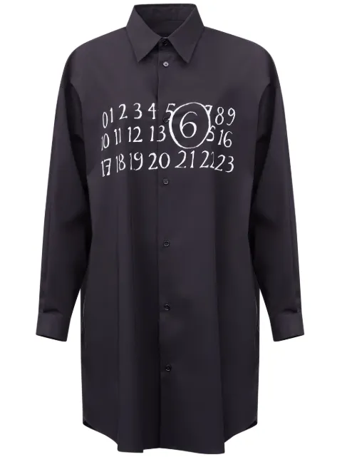 MM6 Maison Margiela signature numbers motif shirt dress Black S52CT0788M35043