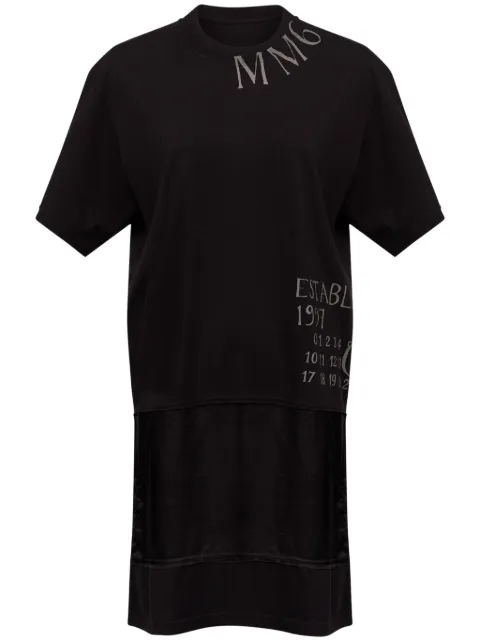 MM6 Maison Margiela logo-print T-shirt dress Black S52DA0058M20050
