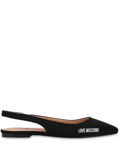 Love Moschino leather ballerina shoes Black JA11021G1MIM0