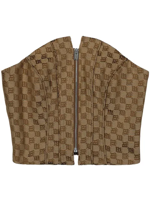 MISBHV Jacquard Monogram Corset top Neutrals 241W106